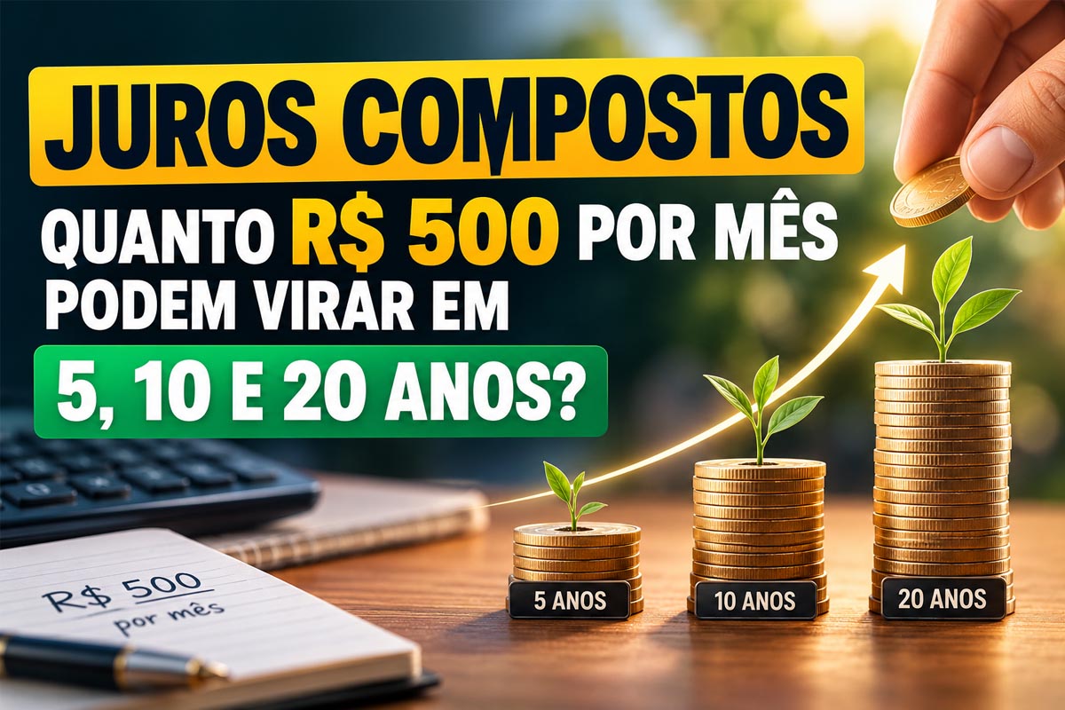 Juros Compostos: Quanto R$ 500 por Mês Podem Virar em 5, 10 e 20 Anos?