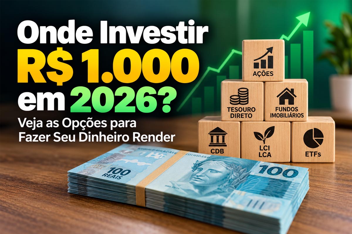 Onde Investir R$ 1.000 em 2026? Veja as Opções para Fazer Seu Dinheiro Render